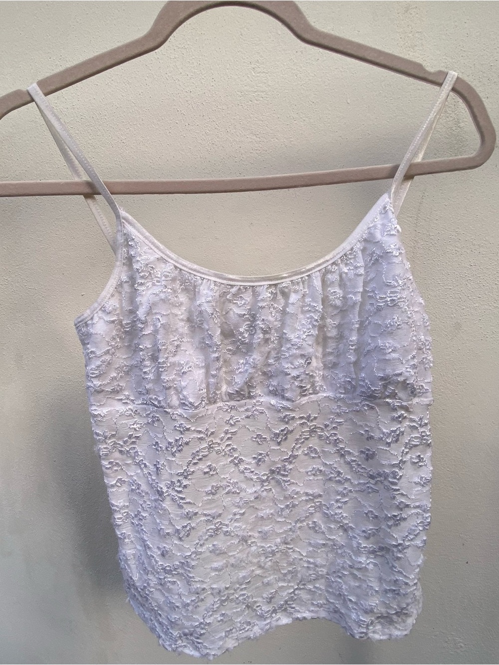 Y2K Rave White Textured Babydoll Tank Top Size Large